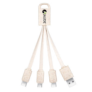 Gadgets Innovative Wheat Straw Eco Charging Cables 3 en 1 Usb Charging Cable Keychain Environmentally Friendly Degradable - Product Image 3