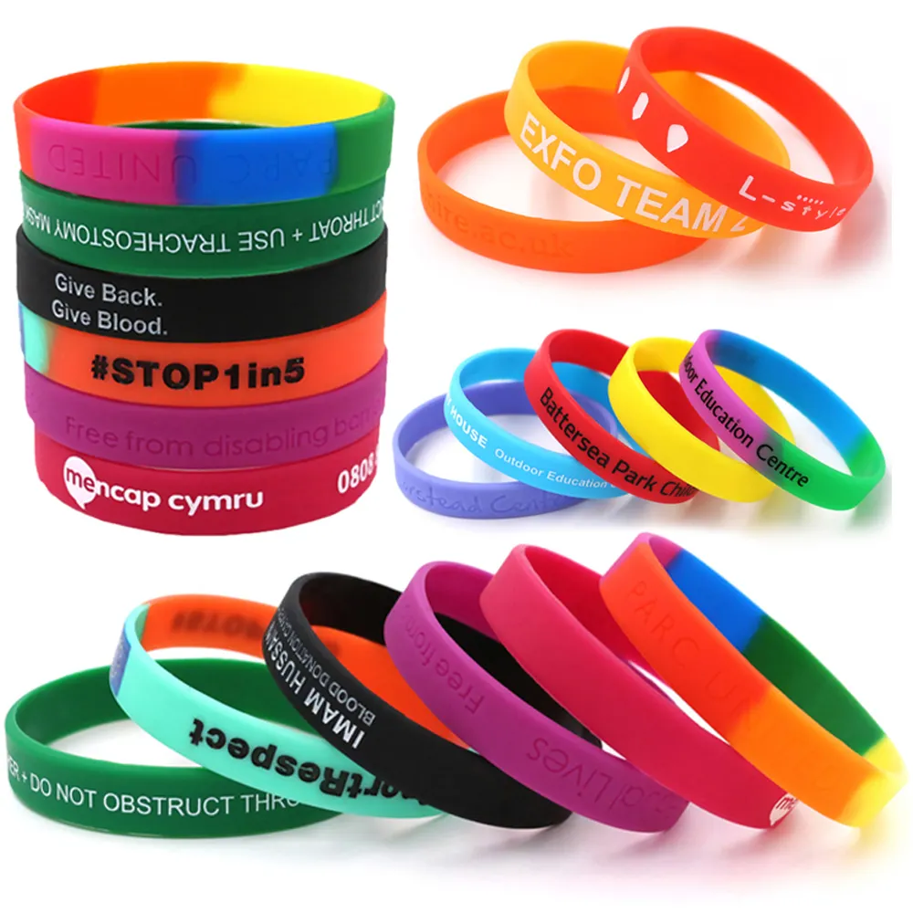 Customised personalized event wrist bands pvc rubber silicone bracelet wristband with logo custom