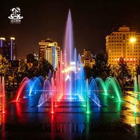 Fontaine musicale extérieure grand format avec synchronisation audio en temps réel et spectacle d'eau LED multicolore pour lieux de spectacle et galas