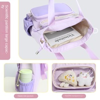 Sac à main de grande capacité avec logo personnalisé sac de tuteur pour élève d'école primaire sac transparent Pain sac à bandoulière pour garçons sac cabas en maille boutonnée