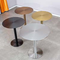 Table d'appoint commerciale en acier inoxydable doré, table à collation pour bar, salon de thé, café, petite table à café créative et moderne
