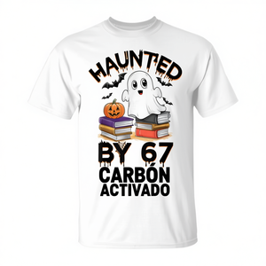 Haunted By 67 Ghost Pumpkin - Camiseta de Halloween para profesores - Product Image 2