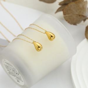 Collar de Acero Inoxidable con Baño de Oro de 18K, Diseño de Gota de Agua, Antideslustre, Personalizado, Venta al por Mayor 2024 - Product Image 3