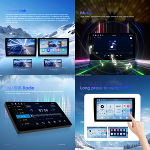 Autoradio Android Podofo 7''/9''/10'' Double Din 4+128G/4+64G Écran Incell 1080P <span class=keywords><strong>CarPlay</strong></span>/Android Auto sans fil GPS WiFi OEM ODM - Product Image 3