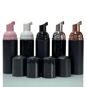 Stock Matte Surface 30 40 50 60ml Black PET Face Cleanser Liquid Foaming Mousse <b>Pump</b> <b>Bottle</b> Black Foam <b>Bottle</b> - Product Image 3