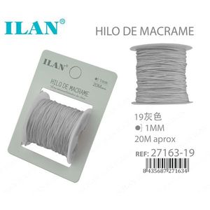Filo per Macramè Ilan 1mm 20M Grigio, Cordoncino per Artigianato - Product Image 1