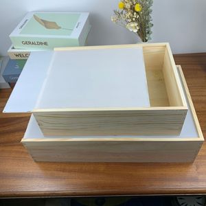 Caja de almacenamiento extraíble de madera natural, rectangular, de pino, hecha a mano, para regalo, para dulces de boda, frutos secos, embalaje. - Product Image 5