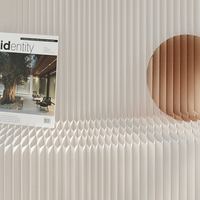 Paravent pliable en papier kraft avec support de présentation, cloison mobile en carton alvéolé
