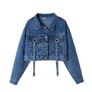 Women's Oversized <b>Denim</b> Jacket Wholesale Custom Streetwear Jean <b>Coat</b> High Quality Clothing Supplier OEM Services - Product Image 1