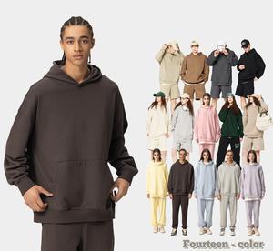 Superventas 400gsm peso pesado Color sólido Terry Hoodie - Product Image 1