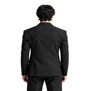 Costume formel 3 pièces pour homme WARPRO INDUSTRY, blanc à fines rayures, anti-rides, viscose/polyester, coupe ajustée, blazer, gilet, pantalon - Product Image 4