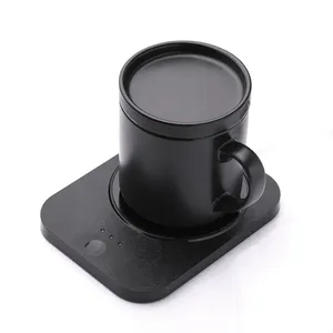 Control de temperatura autocalentamiento eléctrico Usb calentador de café taza 55 grados cerámica taza inteligente calentador con juego de tazas termostáticas