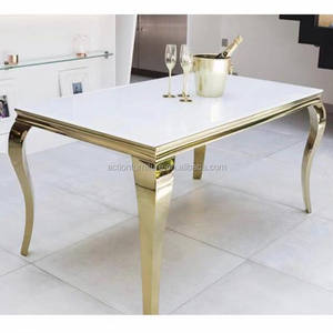 Semplicità Moderna Durevole In Acciaio Inox Mobili Per La Casa Tavolo Da Pranzo Con 6 Sedie Per La Vendita - Product Image 6