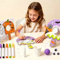 Kit de raquettes à peindre DIY pour Halloween, jouet créatif pour enfants, jeu de raquettes en carton vierge à peindre à la main pour activité artistique préscolaire