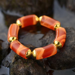 Fashion <b>Beaded</b> <b>Bracelet</b> 316L Stainless Steel PVD <b>Gold</b> Plating Sustainable Resistant Stretchable Jewelry - Product Image 3