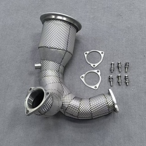 Tuyau d'échappement haute performance en acier inoxydable soudé TIG pour Audi B9 S4 S5 3.0t Performance 200 cellules avec bouclier thermique - Product Image 2