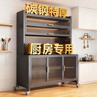 Armoire de rangement en acier grande capacité et durable, étagère de cuisine intégrée à 5 niveaux pour la maison