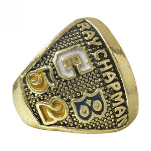 Cincin Kejuaraan Seri Dunia 1920 <span class=keywords><strong>Cleveland</strong></span> <span class=keywords><strong>Indians</strong></span> MLB, Perhiasan Olahraga Modis Berlapis Emas 18K dari Paduan Logam - Product Image 3