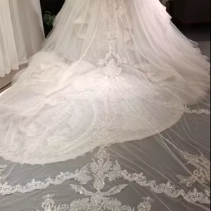 Voile de mariée 5 mètres de long voile de mariage en <span class=keywords><strong>dentelle</strong></span> avec peigne accessoires de mariage - Product Image 2