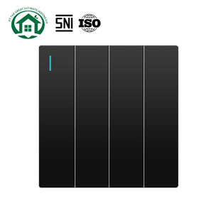 สวิตช์ผนังดีไซน์ทันสมัย Pano.V สีดำ คุณภาพสูง 1 ช่อง 1 ทาง แผง PC รองรับ Wi-Fi สำหรับบ้าน - Product Image 2