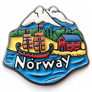 מגנטי מקרר איכותיים בהתאמה אישית, פופולריים, דו-ממדיים ותלת-ממדיים ממתכת, מזכרת נורווגית, מתנה - Product Image 3