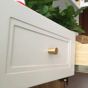 Modern Minimalist Solid Brass Cone Handle Single Hole Cabinet <strong>Door</strong> <strong>Knob</strong> for Kitchen &amp; Bedroom Furniture Gold Drawer Brass Gold - Product Image 5