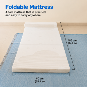 E Z <b>Bed</b> Four Fold 75cm <b>Portable</b> High Density Full Foam Mattress delivers easy folding comfort for guests and travel needs - Product Image 6