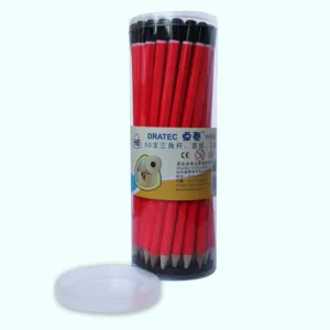 First class quality red body hexagonal blacklead wood pencil with black dip tip
