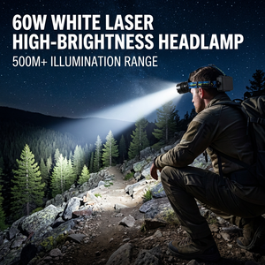 Linterna Frontal LED WOSEN de 60W, Luz Blanca, Alcance de 1000m, con Banco de Energía, Zoom Ajustable, Recargable, para Camping, Senderismo y Pesca - Product Image 6