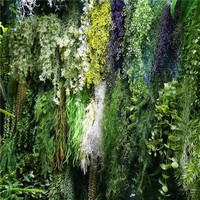 Vente chaude Mariage Jardin Mur Plafond Décoration Artificielle Tactile Suspendu Lierre Fougère Feuilles Amarante Plante