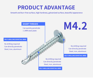 Alta dureza con cabeza avellanada cruzada magnética M4.2 Tornillos autoperforantes Micro madera Phillips Pan Head Tornillos autorroscantes - Product Image 4