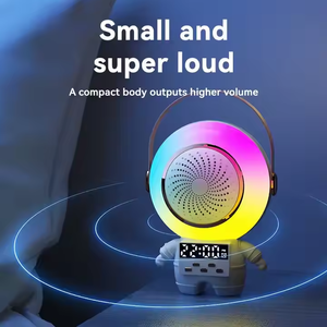 New Arrival Fashionable Astronaut Mini RGB BT Speaker Set Power Home Theatre Outdoor Audio Microphone with LED Clock - Product Image 5