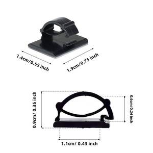 Shuofa – pinces à câbles auto-adhésives pour caméra de tableau de bord, gestion des câbles de voiture, 100 pièces, noires avec motif vert - Product Image 2