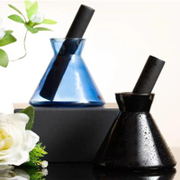 Grand flacon diffuseur de parfum 200ml 220ml vide en verre conique pour la maison avec bâtonnets en fibres épaisses
