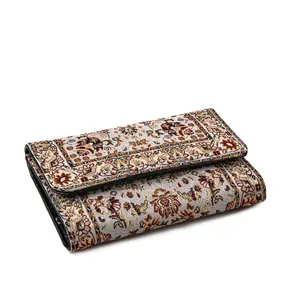 Covered Woven Wallet With Carpet & Rug Designed From Turkey