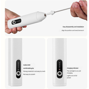 Mousseur <span class=keywords><strong>à</strong></span> <span class=keywords><strong>lait</strong></span> rechargeable, mélangeur de boissons portatif, mousseur <span class=keywords><strong>électrique</strong></span> pour café avec <span class=keywords><strong>fouet</strong></span> en acier inoxydable <span class=keywords><strong>à</strong></span> 3 vitesses - Product Image 6