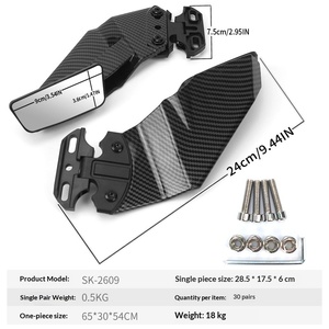 Espejos Retrovisores Laterales para Motocicleta, Base Delantera, Lente Convexa HD Pequeña, Universales para Motos Deportivas - Product Image 6
