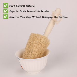 Natural Farmhouse Loofah Wooden Handle Manual Reusable Cup <b>Brush</b> Can Hang Kitchen Cleaning Cloth Old Loofah - Product Image 5