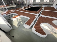 Îlot flottant gonflable personnalisé de haute qualité en forme de C pour quai de bateau, ensemble d'îlots flottants, station de jet ski pour usage commercial