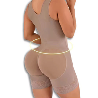 Fajase Colombianas Post-Opératoire, Shapewear de Compression Amincissante, Gaine pour Femme, Ventre Plat, Dentelle, Logo, Shorts, Body Shaper