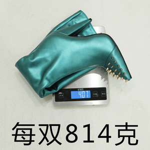 Botas Altas de Tacón de Aguja para Mujer, Talla Grande 47, con Cremallera Lateral, Remaches Metálicos, Botas hasta la Rodilla, Zapatos Anchos de Color Sólido - Product Image 6