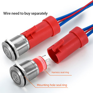 19 Mét IP67 4pin 20A nặng hiện tại Vòng chống thấm nước và điện LED ánh sáng 316L kim loại push button chuyển - Product Image 6