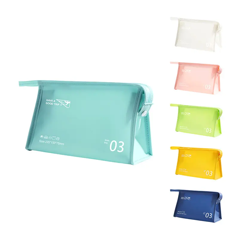 Nouveau design de sac cosmétique en PVC transparent pour gelée pochette de maquillage en PVC transparent étanche petit sac de lavage à la mode