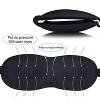 Masque pour les yeux 3D stéréo sans pression, contouré, occultant à 100 %, pour dormir, avec sangle réglable