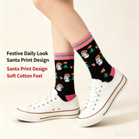 Chaussettes en coton à motif de Père Noël pour Noël, chaussettes unisexes tendance pour les fêtes, logo personnalisé OEM