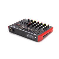 Console de mixage professionnelle 6 canaux Bt Console de mixage numérique avec effet de réverbération karaoké USB Live Interface Mixer