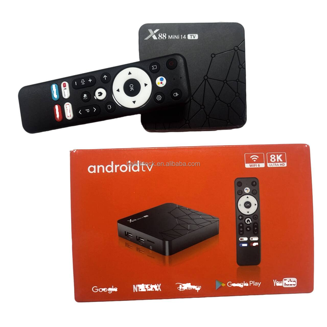 2025 RK3518 Quad Core X88 Mini 14 4K Android 14 TV Box with Penta-Core GPU 2GB DDR3 16GB EMMC Dual Band WiFi 2.4G/5G BT 5.0