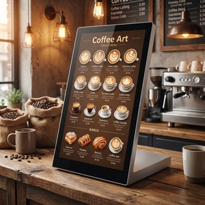 Espositore da Tavolo LED con Display Digitale, Supporto Menu Bifacciale Ricaricabile Wireless in Acrilico per Ristoranti e Negozi - Product Image 5