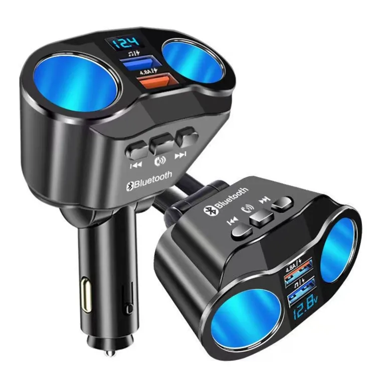 4.8A Kép USB Car Charger 2 Port LCD Hiển Thị 12-24V Thuốc Lá Ổ Cắm Nhẹ Hơn Power Adapter Nhanh Car Charger