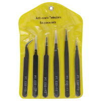6 pièces ensemble de pinces à épiler de précision ESD antistatique en acier inoxydable pince à épiler outils de réparation pour réparation électronique outils d'artisanat à souder